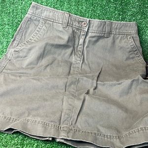 LL Bean Favorite Fit Straight Dark Green Jean Skirt 8 Petite